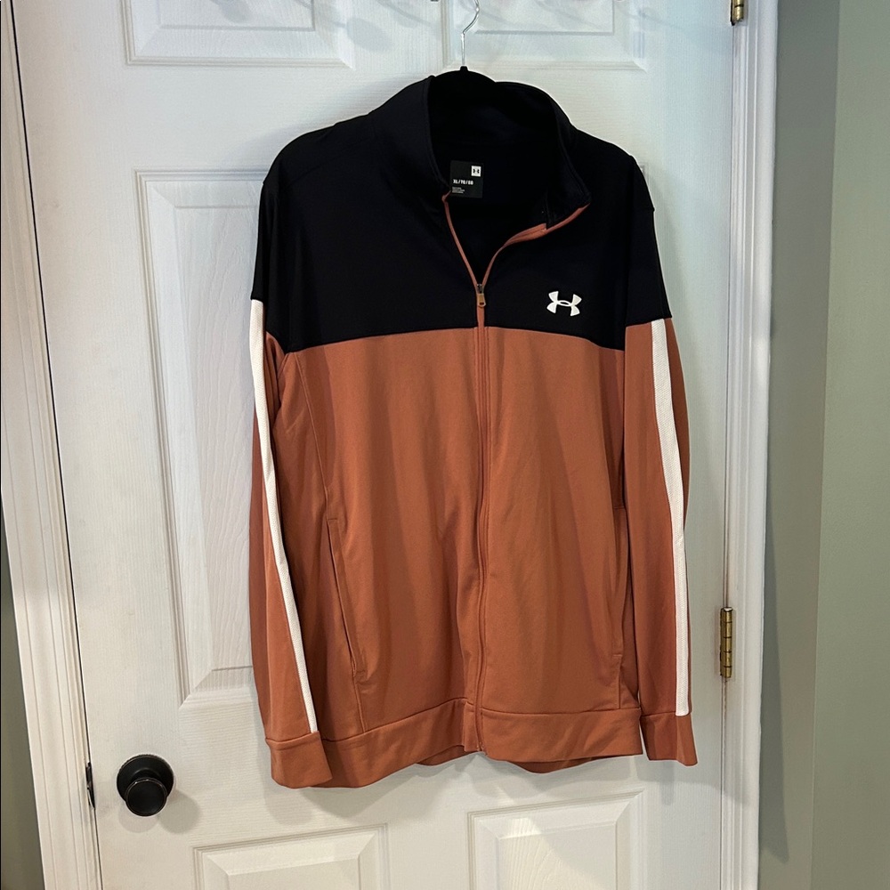 Under Armour Black and Salmon Colored Zip-Up Jacket